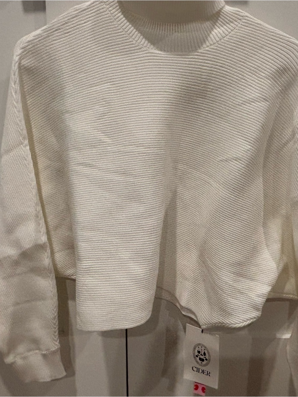 Cider Cream Ribbed Crewneck Sweater